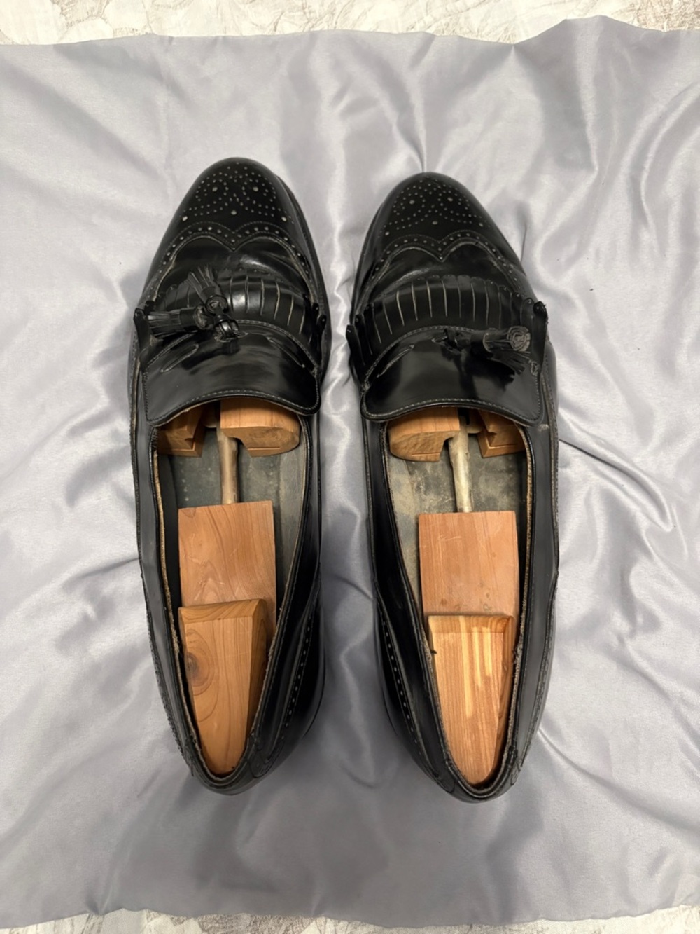 Men's Black Leather Tassel Loafers